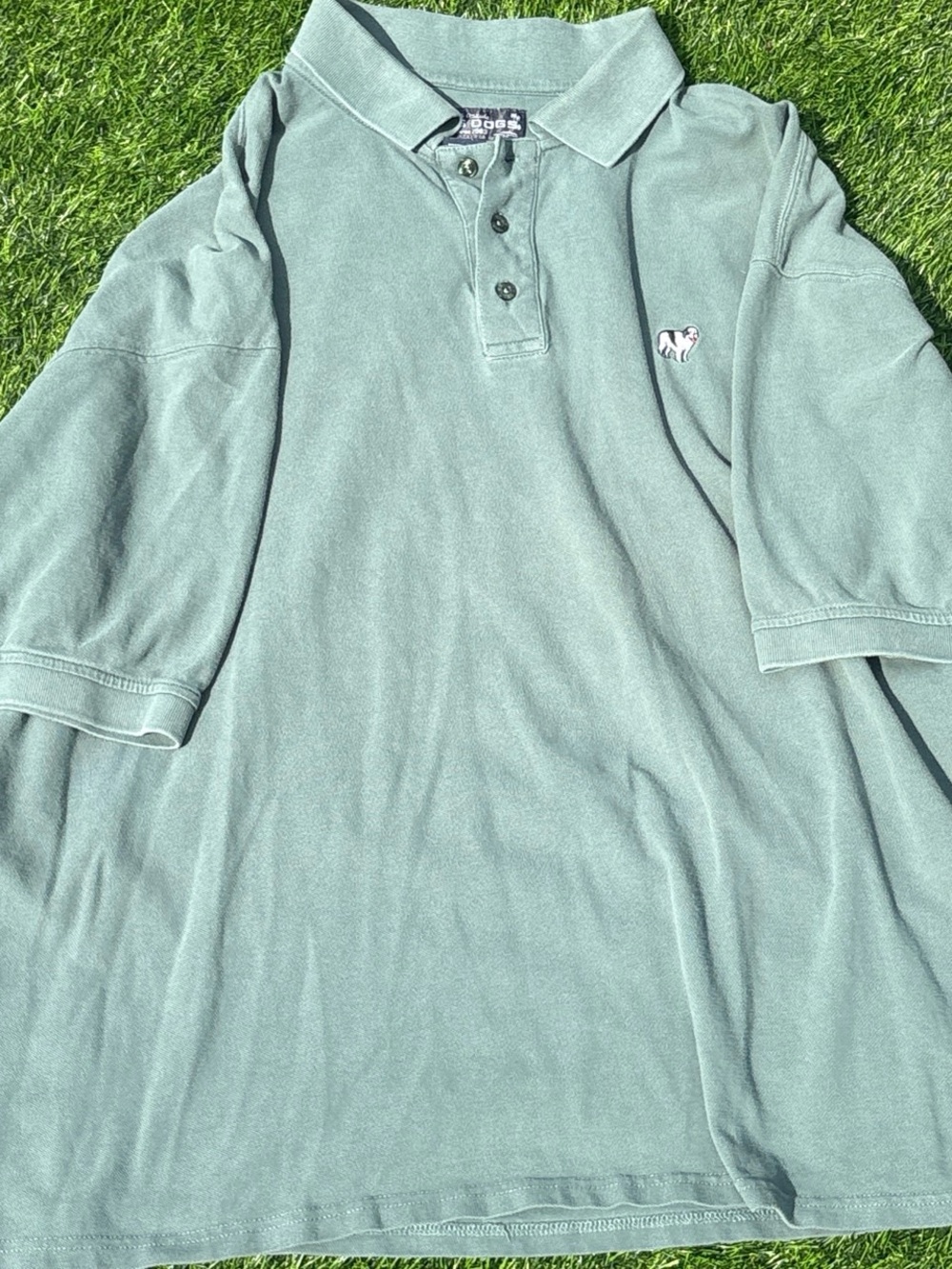 Vintage Big Dogs Light Sage Polo Shirt with Embroidered Dog Logo